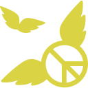 peace symbol with wings