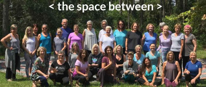 women yogis gathered for a retreat